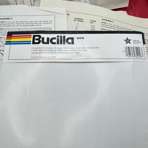 Bucilla counted cross stitch Santa portrait stocking partly finished - Picture 7 of 9